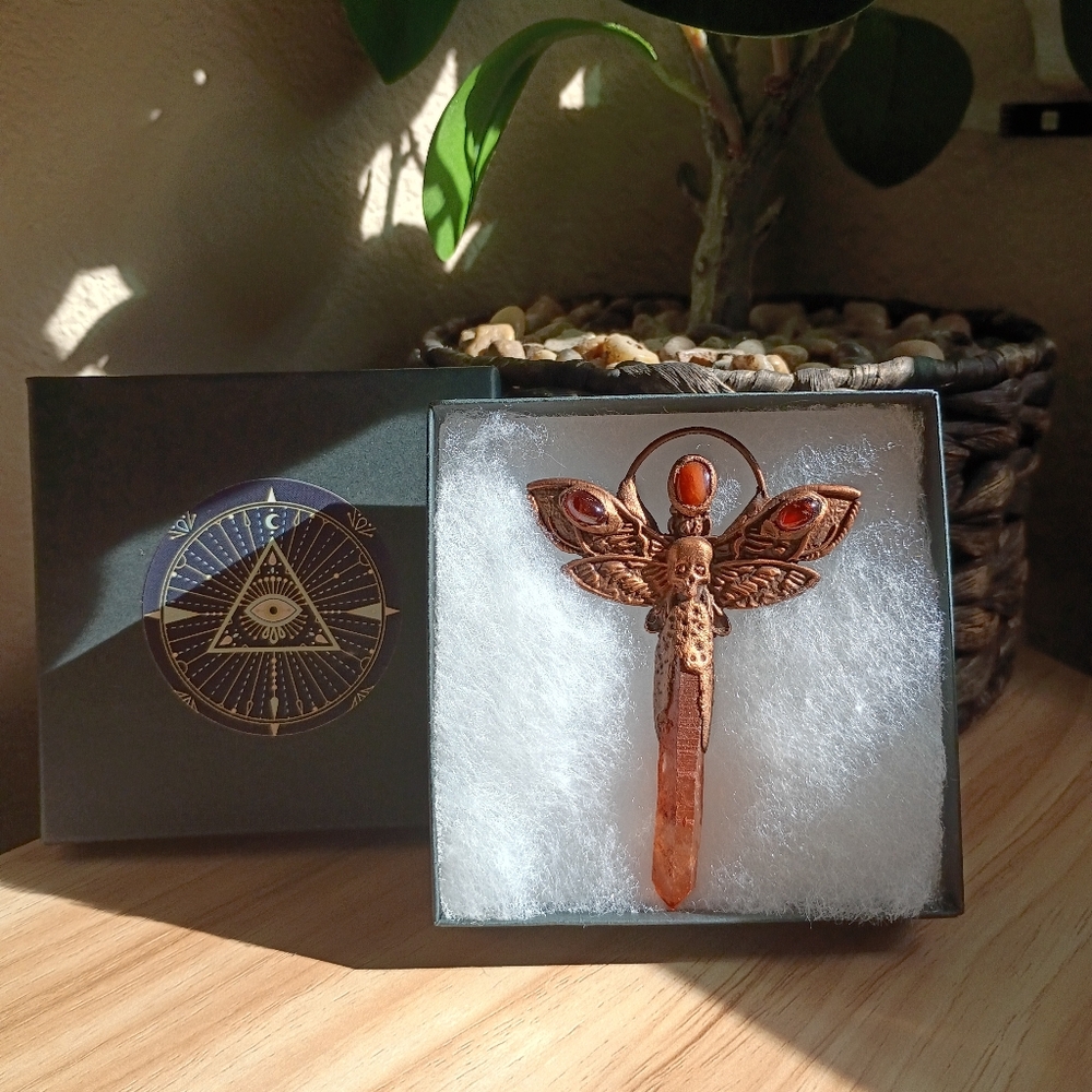 Mystical Copper Death Moth Pendant